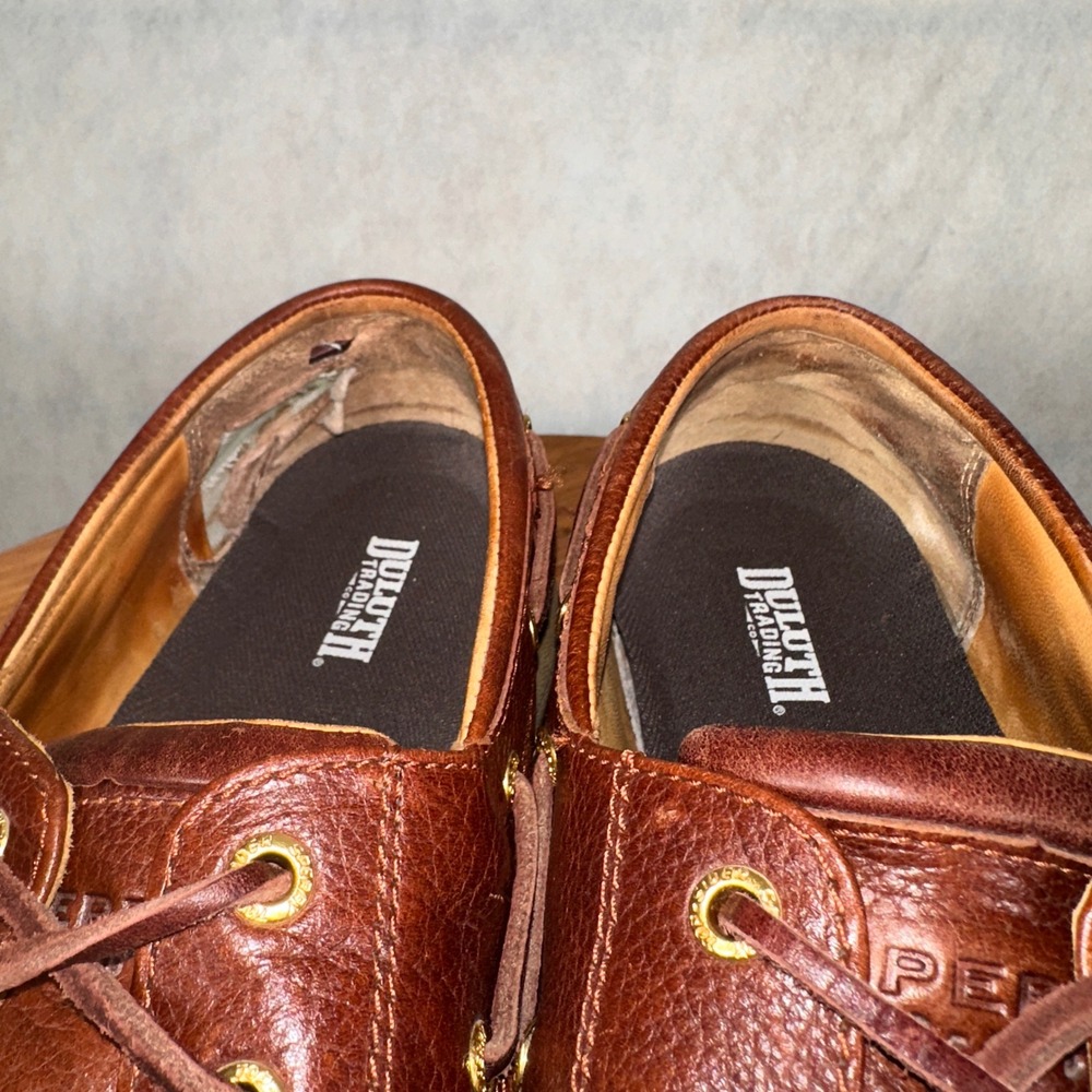 Sperry Top-Sider Billfish Boat Shoes Mens 11M Tan Leather Fair Condition 0579060 - Picture 14 of 16